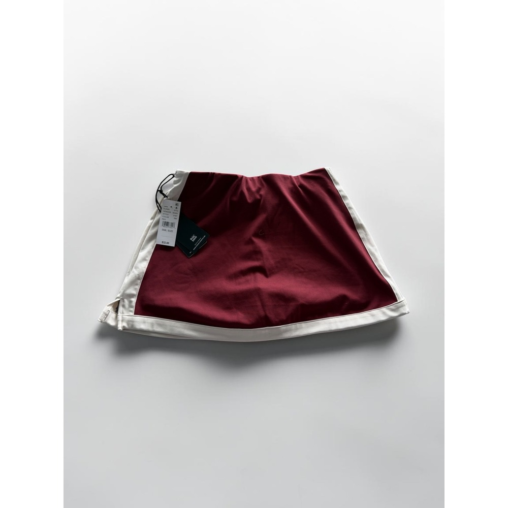 PacSun PAC 1980 Women Burgundy Red Athletic Skort White Trim Small NWT